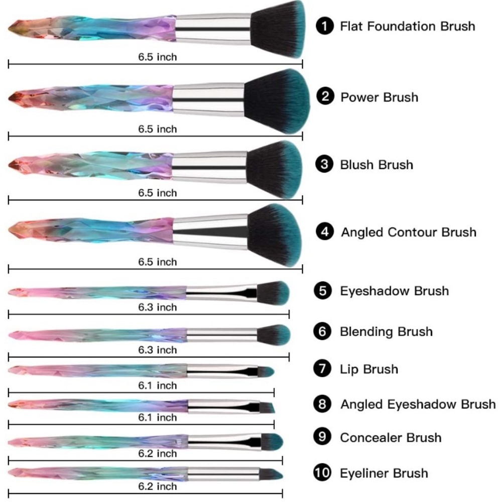 10PCs Professional Cosmetic Brush Set - Picture 2 of 8
